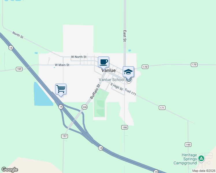 map of restaurants, bars, coffee shops, grocery stores, and more near 205 South High Street in Findlay
