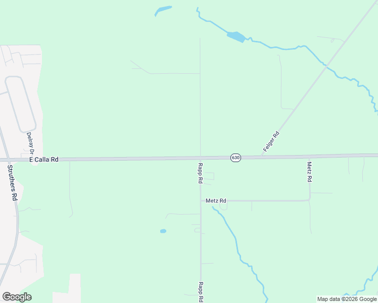 map of restaurants, bars, coffee shops, grocery stores, and more near 5958 East Calla Road in New Middletown