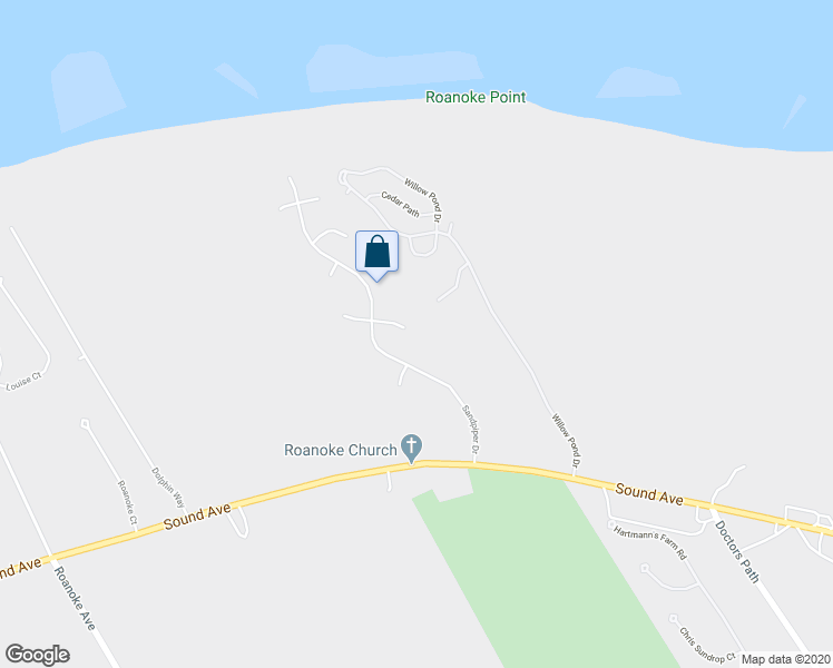 map of restaurants, bars, coffee shops, grocery stores, and more near 6 Pheasant Court in Riverhead