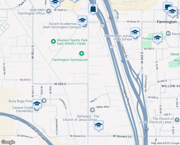 map of restaurants, bars, coffee shops, grocery stores, and more near 626 West Cottle Lane in Farmington