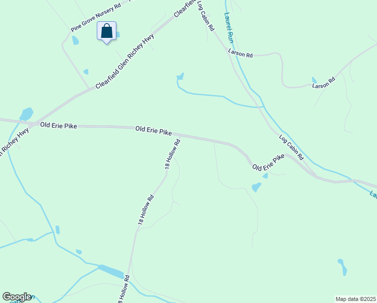 map of restaurants, bars, coffee shops, grocery stores, and more near 18 West Hill Street in Clearfield