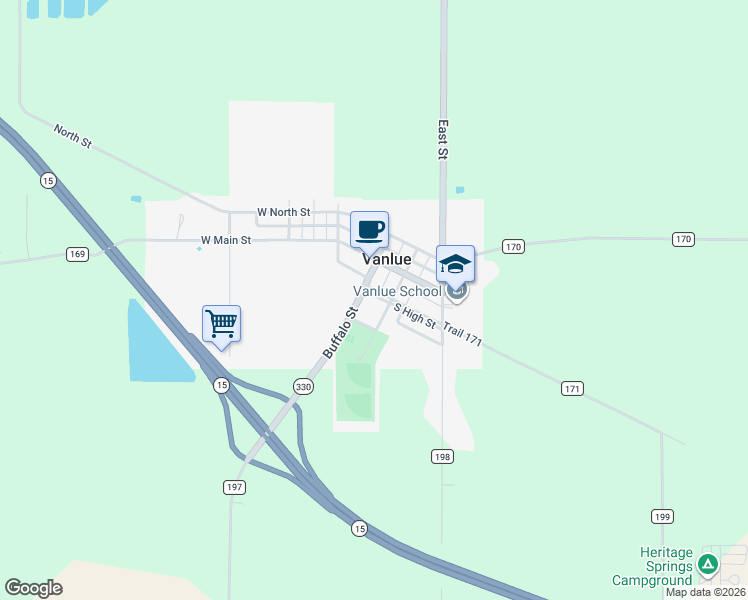 map of restaurants, bars, coffee shops, grocery stores, and more near 205 South High Street in Findlay