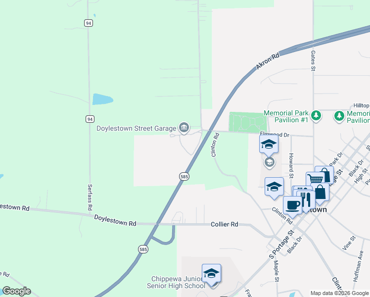 map of restaurants, bars, coffee shops, grocery stores, and more near 500 West Clinton Street in Doylestown
