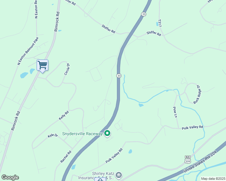 map of restaurants, bars, coffee shops, grocery stores, and more near 2191 Shafer Road in Stroudsburg
