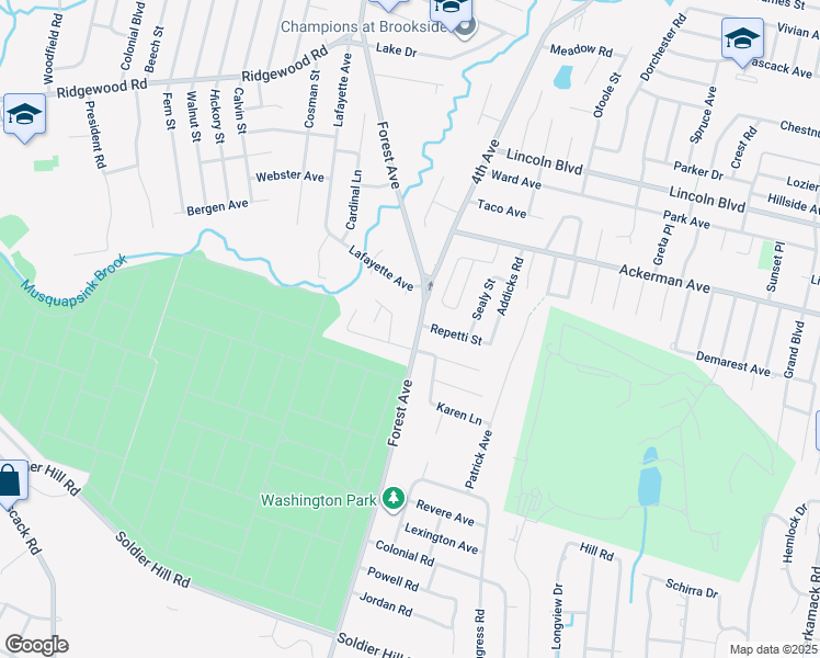 map of restaurants, bars, coffee shops, grocery stores, and more near 2 4th Avenue in Westwood