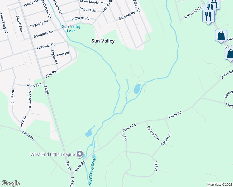 map of restaurants, bars, coffee shops, grocery stores, and more near 191 Ziegler Road in Effort