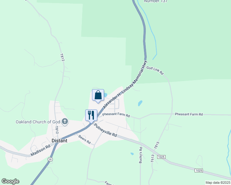 map of restaurants, bars, coffee shops, grocery stores, and more near in Distant