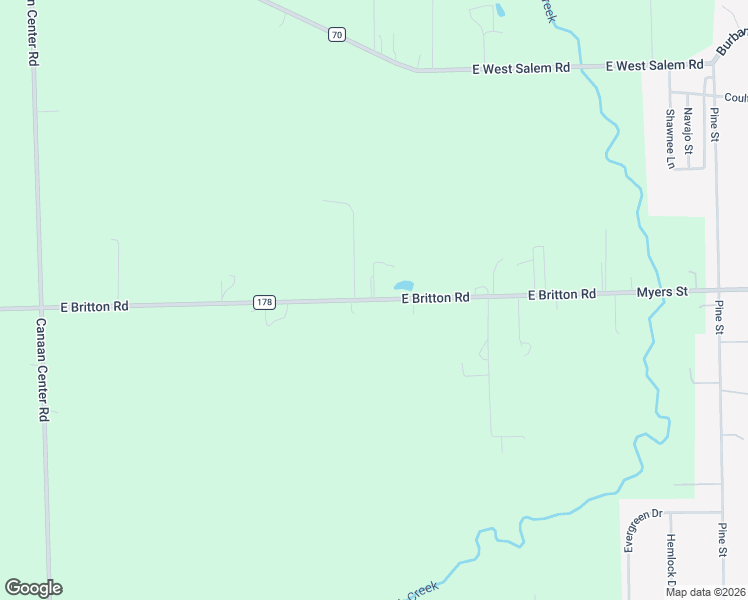 map of restaurants, bars, coffee shops, grocery stores, and more near 2083 East Britton Road in Creston