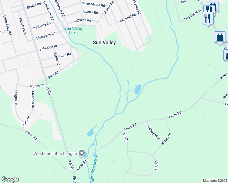 map of restaurants, bars, coffee shops, grocery stores, and more near 191 Ziegler Road in Effort