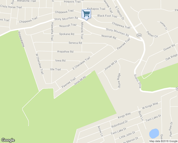 map of restaurants, bars, coffee shops, grocery stores, and more near 101 Pawnee Trail in Albrightsville