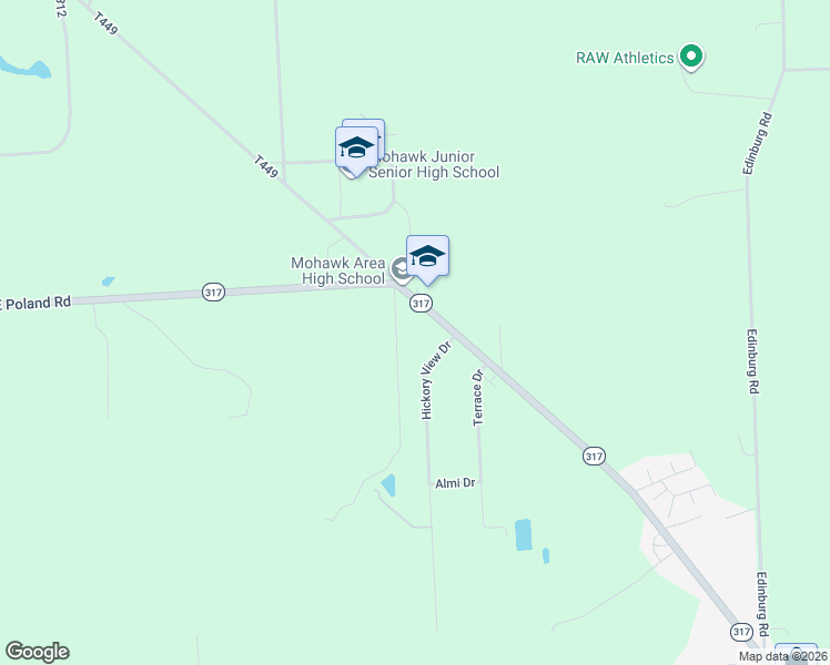 map of restaurants, bars, coffee shops, grocery stores, and more near 110 Hickory View Drive in New Castle