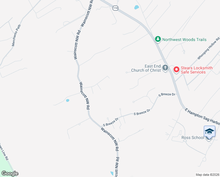map of restaurants, bars, coffee shops, grocery stores, and more near 28 Ridge Road in East Hampton