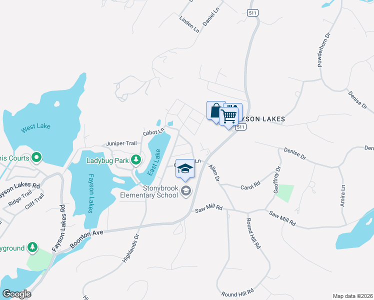 map of restaurants, bars, coffee shops, grocery stores, and more near 4 Cobb Lane in Kinnelon