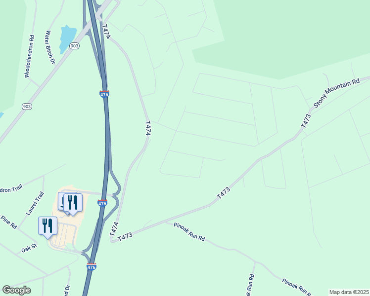 map of restaurants, bars, coffee shops, grocery stores, and more near 11 Hemlock Drive in Jim Thorpe