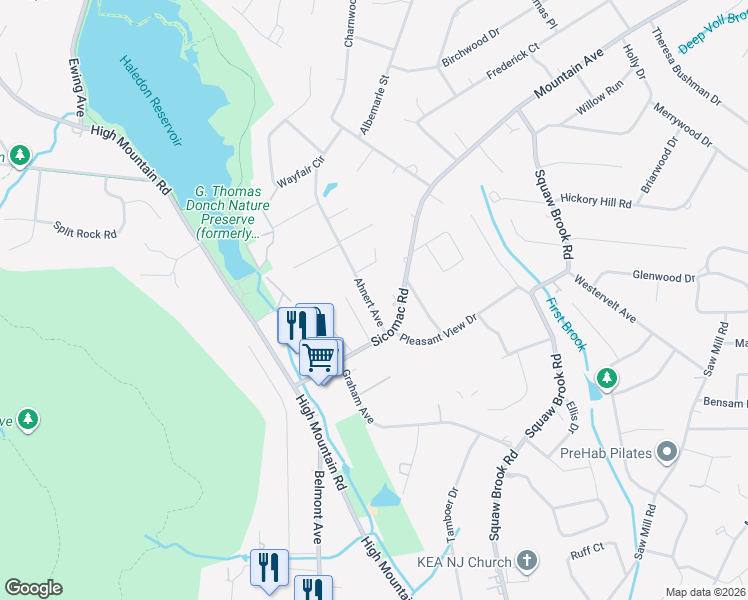 map of restaurants, bars, coffee shops, grocery stores, and more near 41 Ahnert Avenue in North Haledon