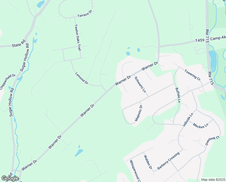map of restaurants, bars, coffee shops, grocery stores, and more near 300 Warner Drive in Saylorsburg