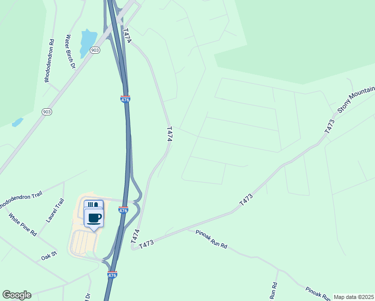 map of restaurants, bars, coffee shops, grocery stores, and more near 25 Cypress Drive in Jim Thorpe