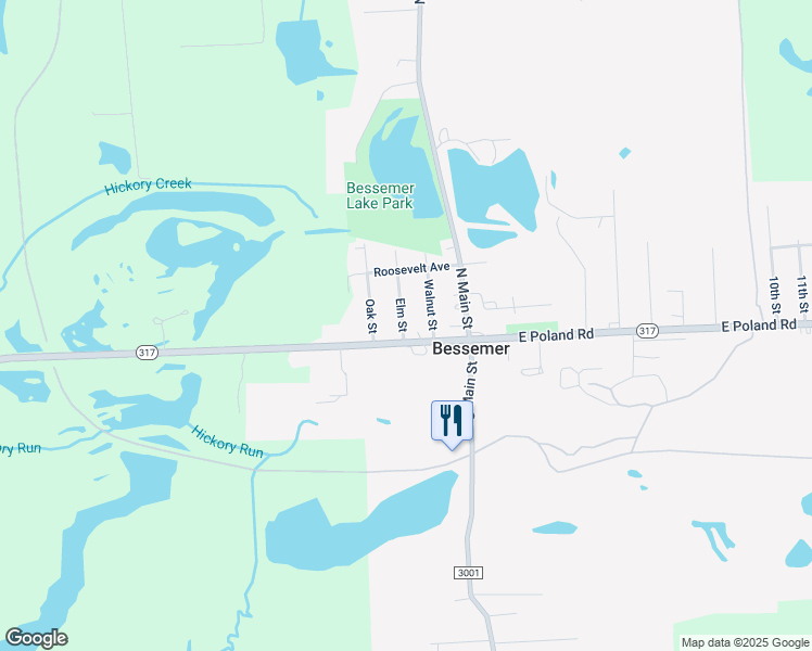 map of restaurants, bars, coffee shops, grocery stores, and more near 8 Elm Street in Bessemer