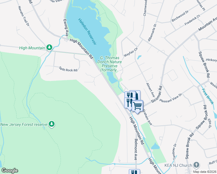map of restaurants, bars, coffee shops, grocery stores, and more near 1189 High Mountain Road in North Haledon
