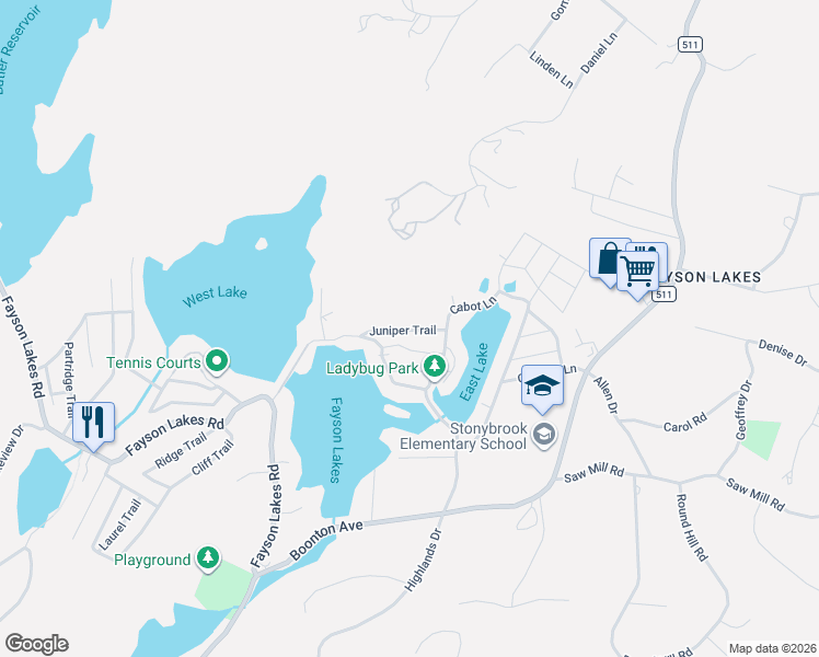map of restaurants, bars, coffee shops, grocery stores, and more near 14 Juniper Trail in Butler