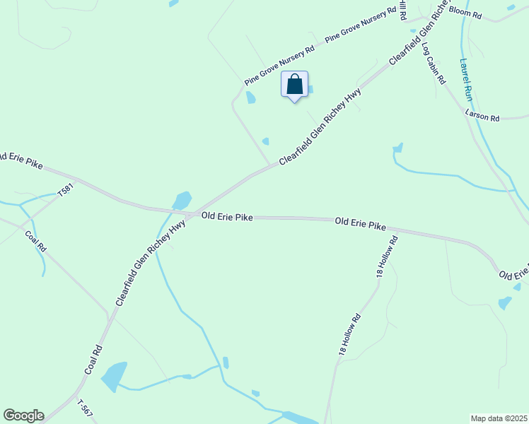 map of restaurants, bars, coffee shops, grocery stores, and more near 13658 Old Erie Pike in Clearfield