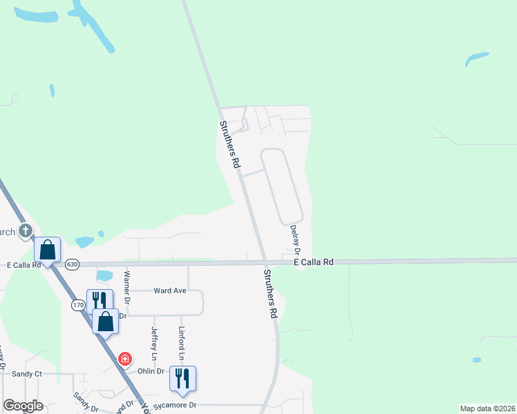 map of restaurants, bars, coffee shops, grocery stores, and more near 9736 Deltona Drive in New Middletown
