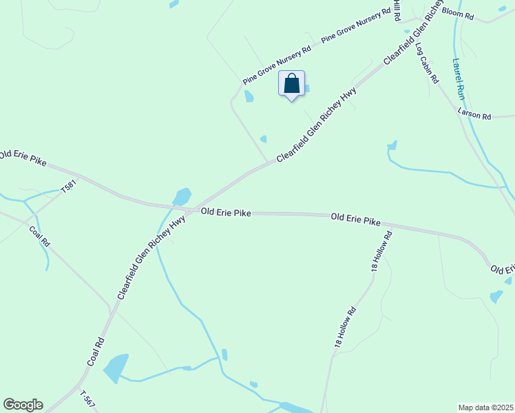 map of restaurants, bars, coffee shops, grocery stores, and more near 13658 Old Erie Pike in Clearfield