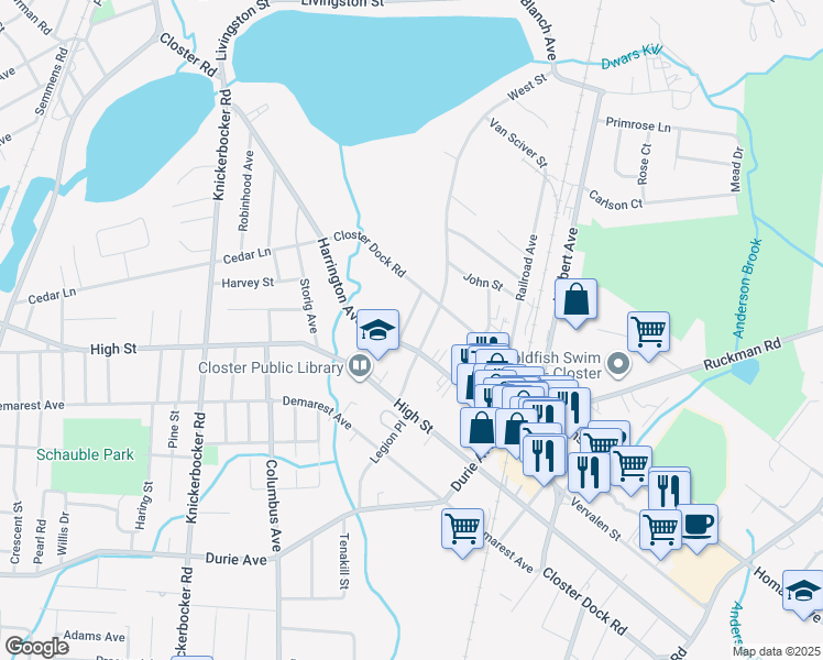 map of restaurants, bars, coffee shops, grocery stores, and more near 33 Mattocks Place in Closter