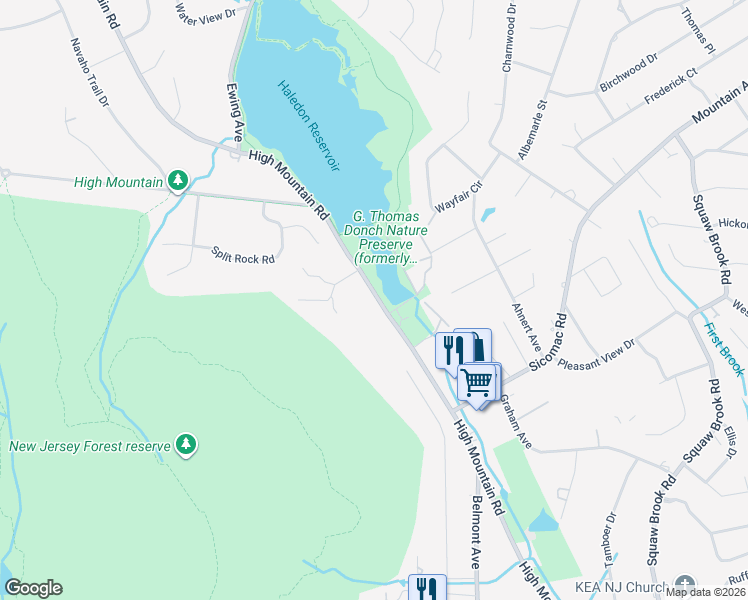 map of restaurants, bars, coffee shops, grocery stores, and more near 1189 High Mountain Road in North Haledon