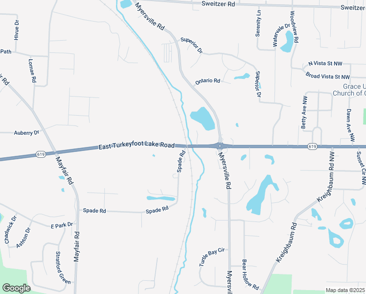 map of restaurants, bars, coffee shops, grocery stores, and more near 2741 Spade Road in Uniontown