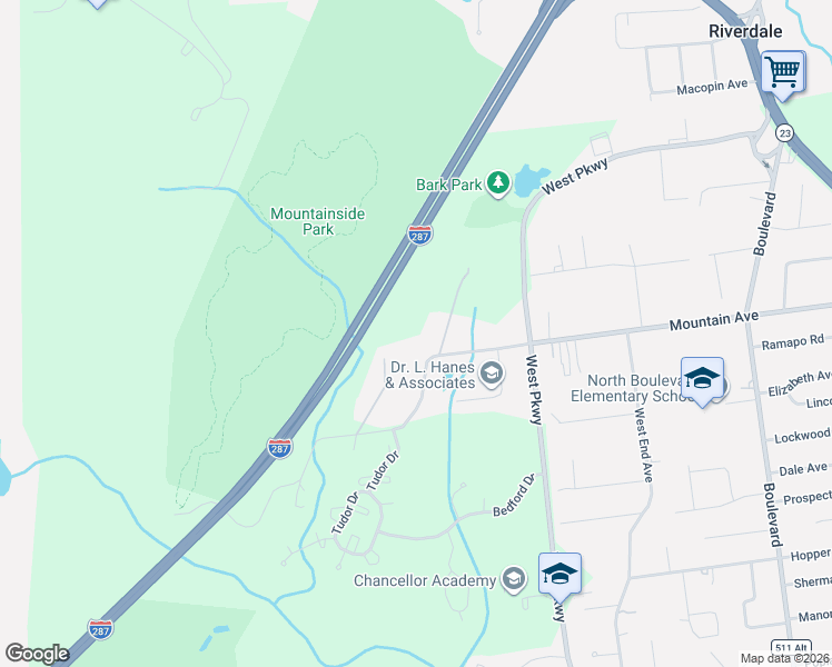 map of restaurants, bars, coffee shops, grocery stores, and more near 144 Mountain Avenue in Pequannock Township