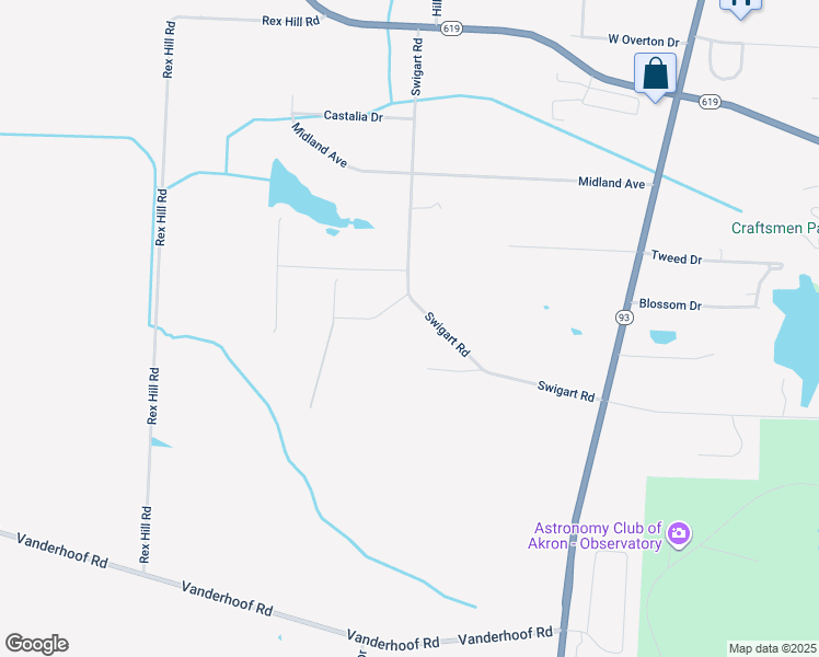 map of restaurants, bars, coffee shops, grocery stores, and more near 1384 Swigart Road in Barberton
