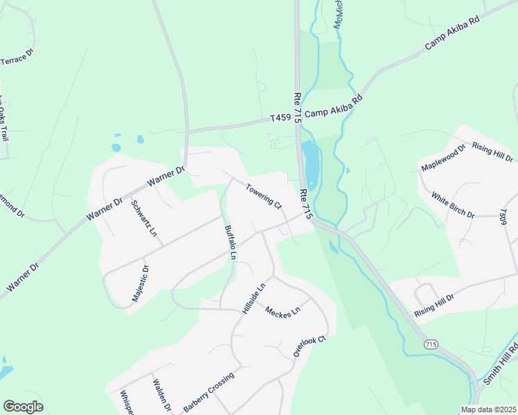 map of restaurants, bars, coffee shops, grocery stores, and more near 125 Towering Court in Saylorsburg