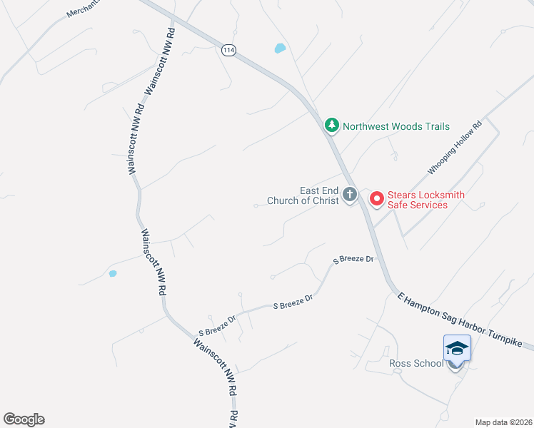 map of restaurants, bars, coffee shops, grocery stores, and more near 47 Red Fox Lane in East Hampton