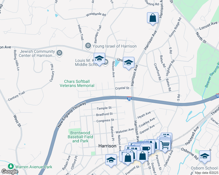 map of restaurants, bars, coffee shops, grocery stores, and more near 20 Dinsmore Place in Harrison
