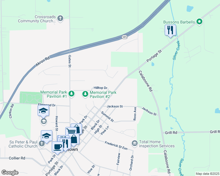 map of restaurants, bars, coffee shops, grocery stores, and more near 391 Hilltop Drive in Doylestown