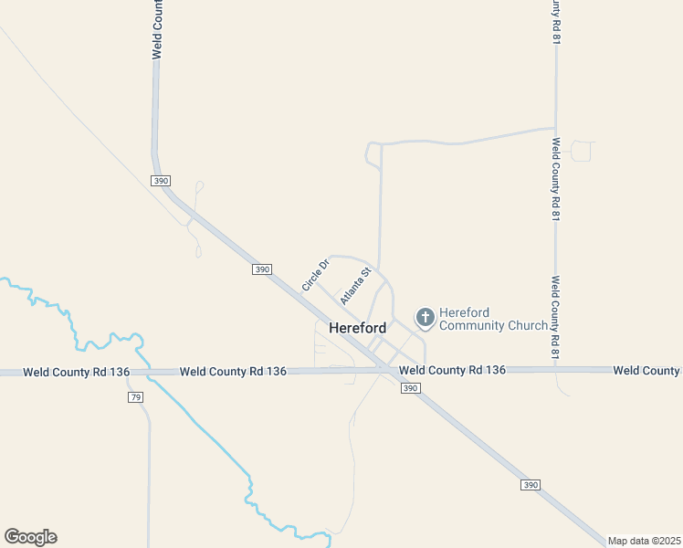 map of restaurants, bars, coffee shops, grocery stores, and more near 67376 Broadway in Hereford