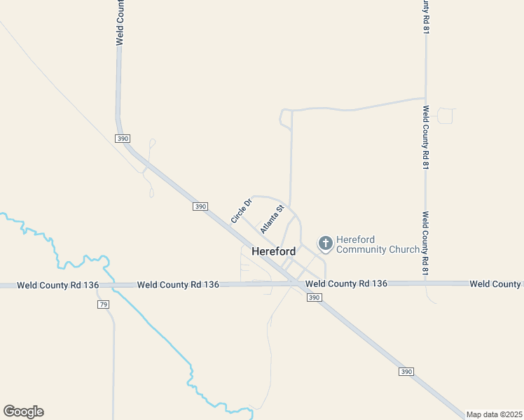 map of restaurants, bars, coffee shops, grocery stores, and more near 67376 Broadway in Hereford