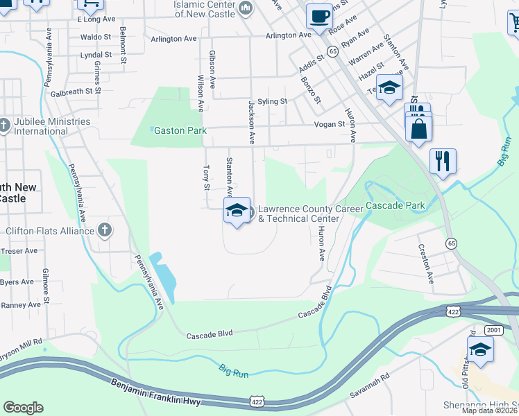 map of restaurants, bars, coffee shops, grocery stores, and more near 750 Phelps Way in New Castle