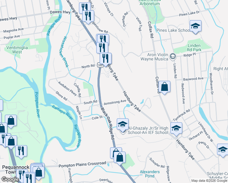 map of restaurants, bars, coffee shops, grocery stores, and more near 2007 Hamburg Turnpike in Wayne