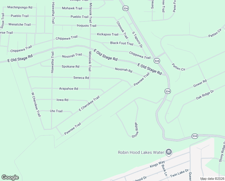 map of restaurants, bars, coffee shops, grocery stores, and more near 110 East Cherokee Trail in Albrightsville