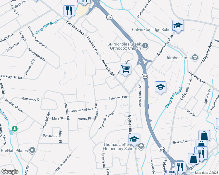 map of restaurants, bars, coffee shops, grocery stores, and more near 61 Cider Mill Road in Hawthorne
