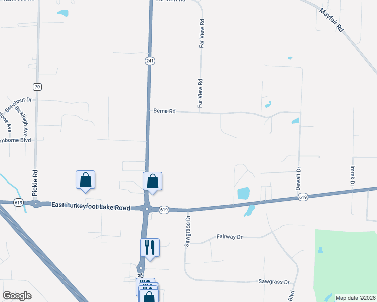map of restaurants, bars, coffee shops, grocery stores, and more near 3095 Massillon Road in Akron