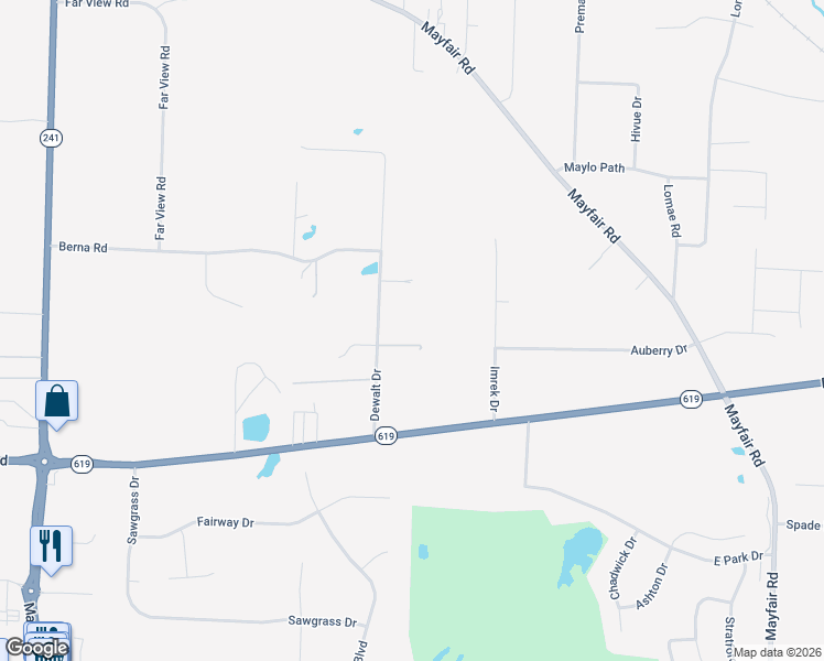 map of restaurants, bars, coffee shops, grocery stores, and more near 2036 Tisdale Drive in Akron