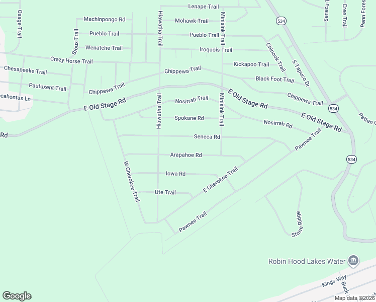 map of restaurants, bars, coffee shops, grocery stores, and more near 68 Arapahoe Road in Albrightsville