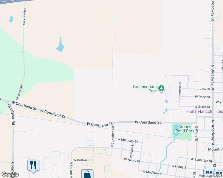 map of restaurants, bars, coffee shops, grocery stores, and more near 1006 North Carnahan Road in Mount Pleasant