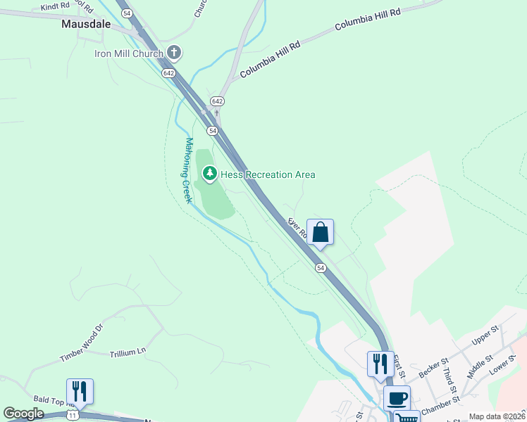 map of restaurants, bars, coffee shops, grocery stores, and more near J. Manley Robbins Trail in Danville