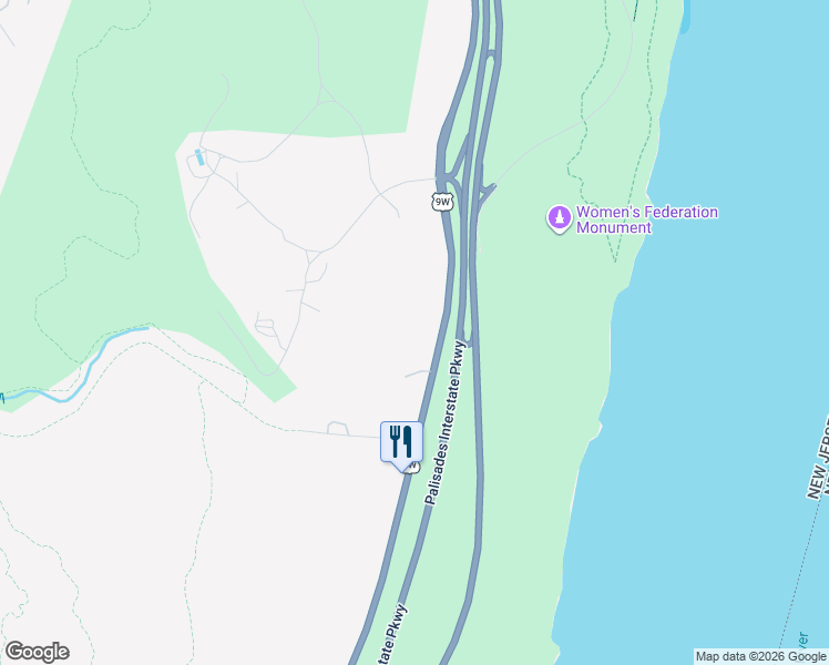 map of restaurants, bars, coffee shops, grocery stores, and more near 421 Route 9W in Alpine