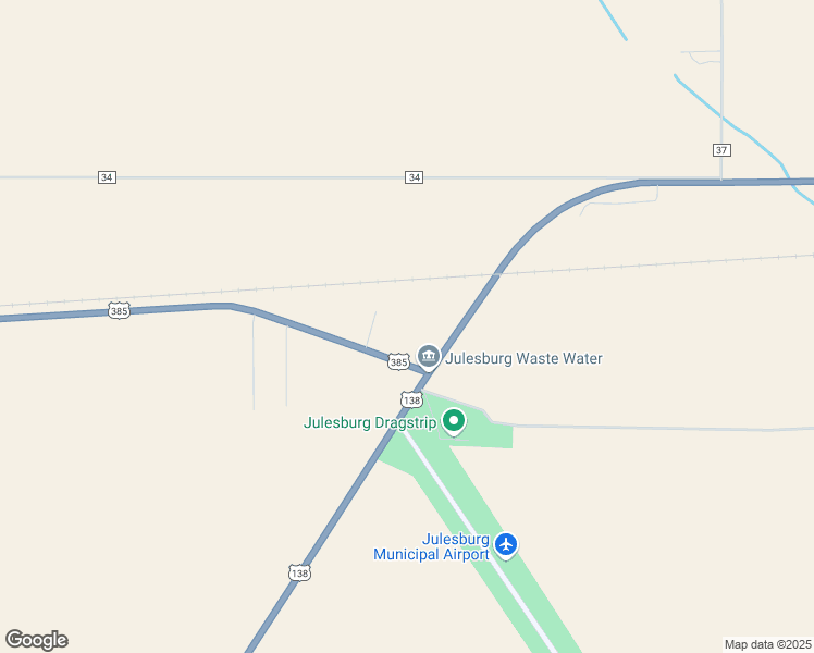 map of restaurants, bars, coffee shops, grocery stores, and more near 15530 U.S. 385 in Julesburg