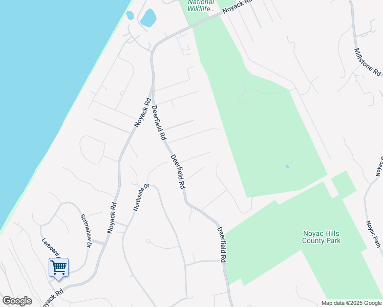 map of restaurants, bars, coffee shops, grocery stores, and more near 2713 Deerfield Road in Sag Harbor